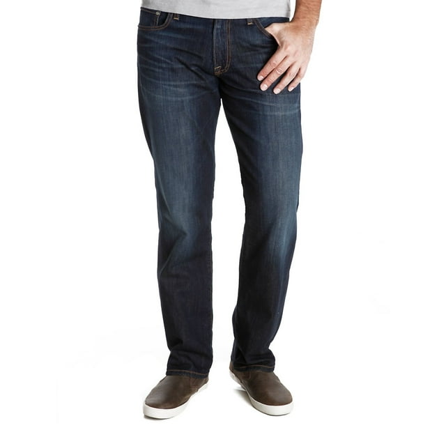 LUCKY BRAND Mens Navy Straight Leg, Straight Fit Denim Jeans W36/ L30