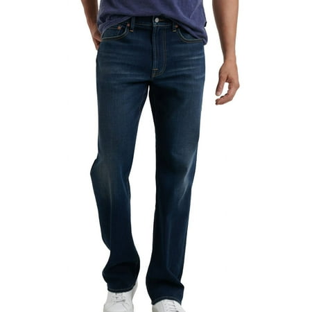 LUCKY BRAND Mens Navy Stretch, Relaxed Fit Cotton Blend Denim Jeans W34/ L32