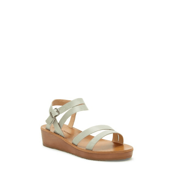 LUCKY BRAND Women's Hecilia Ankle Strap Upper Leather Wedge Sandal