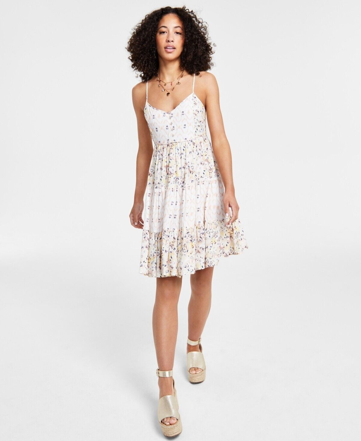 mini dress lace Cream Floral Lace Puff Sleeve Ruffle Hem Mini Dress