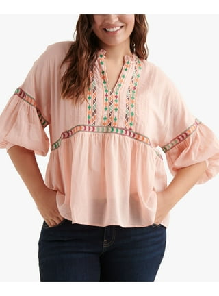 Lucky Brand Embroidered Top - Plus Size Only - Women's Shirts