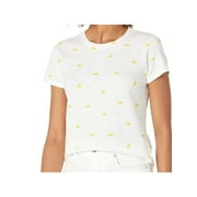 LUCKY BRAND Womens White Printed Short Sleeve Crew Neck T-Shirt M
