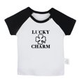 thumbnail image 1 of LUCKY CHARM Funny T shirt For Baby, Newborn Babies T-shirts, Infant Tops, 0-24M Kids Graphic Tees Clothing (Short Black Raglan T-shirt, 18-24 Months), 1 of 4