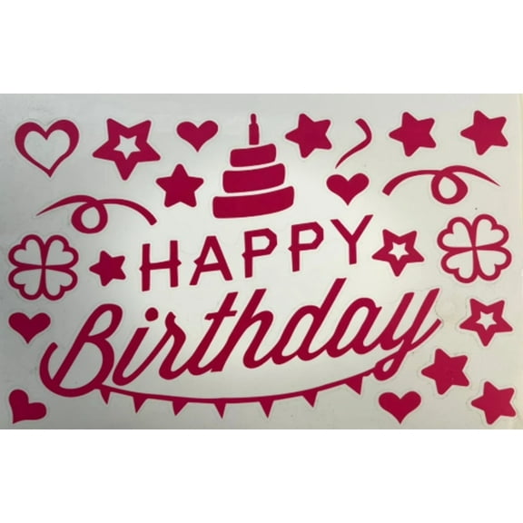 LUCKY HAPPY BIRTHDAY Banner Sticker - Pink