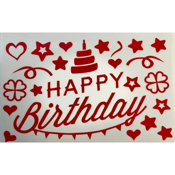 LUCKY HAPPY BIRTHDAY Banner Sticker - Red