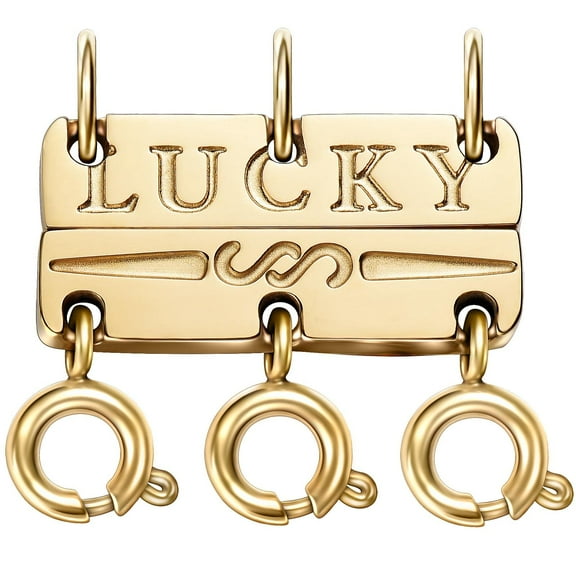 LUCKY Necklace Layering Clasps Separator for Stackable Necklaces Chains ,18K Gold and Silver Plated Multiple Necklace Clasps and Closures for Women Girl