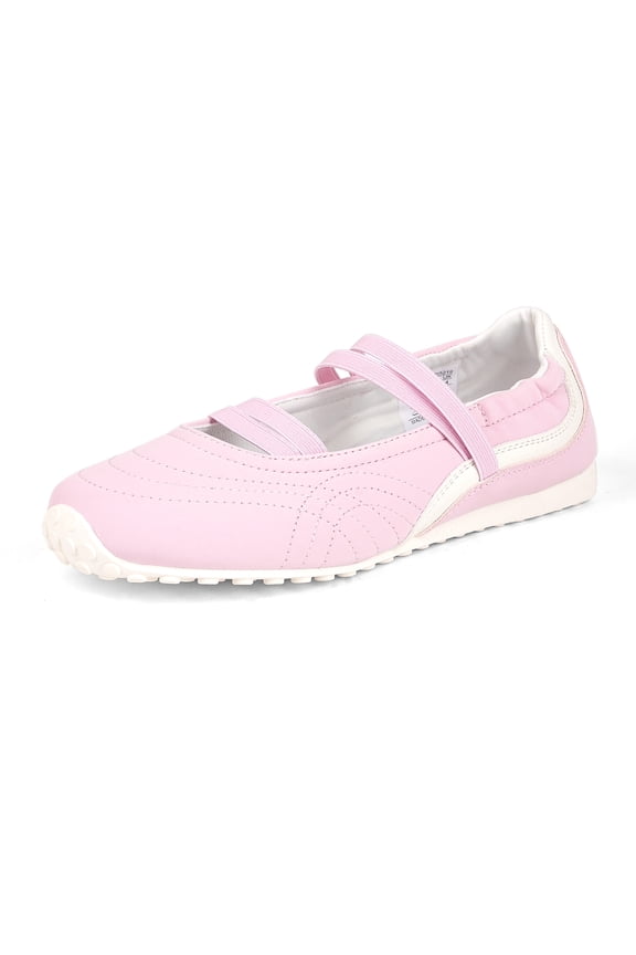 Ballet Flats Mary Jane Fashion Sneakers Elastic Strap Dressy Casual Shoes,Pink,Womens
