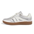 thumbnail image 1 of LUCKY STEP Womens Classic Retro Gum Sole Fashion Sneakers Genuine Leather Anti Slip Casual Shoes,Silver, 1 of 10