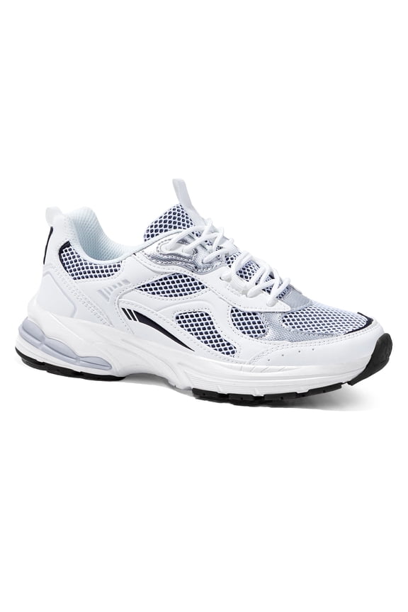 Chunky Fashion Mesh Sneakers Casual Running Walking Shoes,White,Womens