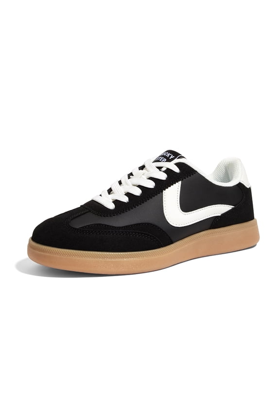 Womens Classic Retro Sneakers Non Slip Fashion Casual Shoes,Black