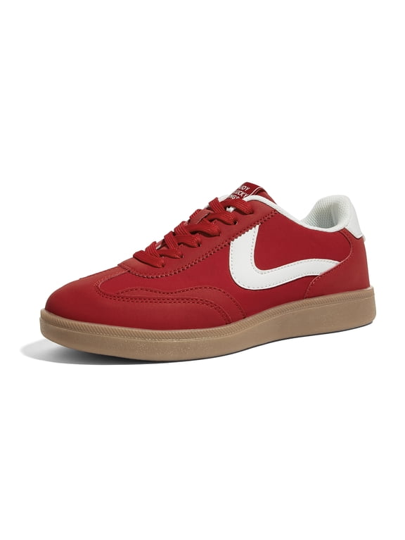 Womens Classic Retro Sneakers Non Slip Fashion Casual Shoes,Red