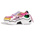 thumbnail image 1 of LUCKY STEP Fashion Colorblock Chunky Sneakers Retro Dad Casual Shoes,Purple&Fushia,Womens, 1 of 10