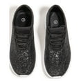 thumbnail image 1 of LUCKY STEP Fashion Glitter Sneakers for Womens/Girls Silp On Running Shoes Lightweigt Tennis Walking Sneakers(Black,6B(M)US), 1 of 6