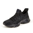 thumbnail image 1 of LUCKY STEP Fashion Rhinestone Mesh Sneaker Breathable Glitter Walking Shoes,Black,Womens, 1 of 12