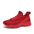 thumbnail image 1 of LUCKY STEP Fashion Rhinestone Mesh Sneaker Breathable Glitter Walking Shoes,Red,Womens, 1 of 12