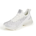 thumbnail image 1 of LUCKY STEP Fashion Rhinestone Mesh Sneaker Breathable Glitter Walking Shoes,White Hologram,Womens, 1 of 12