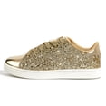 thumbnail image 1 of LUCKY STEP Womens Glitter Sneakers Sparkly Low Top Lace-Up Casual Shoes,All Gold, 1 of 9