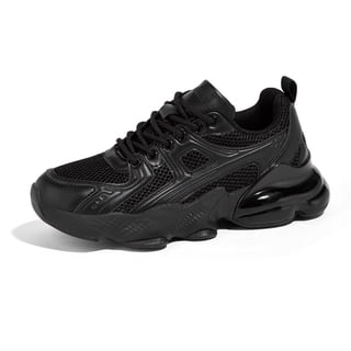 LUCKY STEP Lightweight Air Cushion Sneakers Mesh Running Walking Shoes,Black,Womens