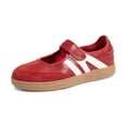 thumbnail image 1 of LUCKY STEP Retro Fashion Hook and Loop Sneakers Classic Slip on Casual Shoes,Red&White,Womens, 1 of 10
