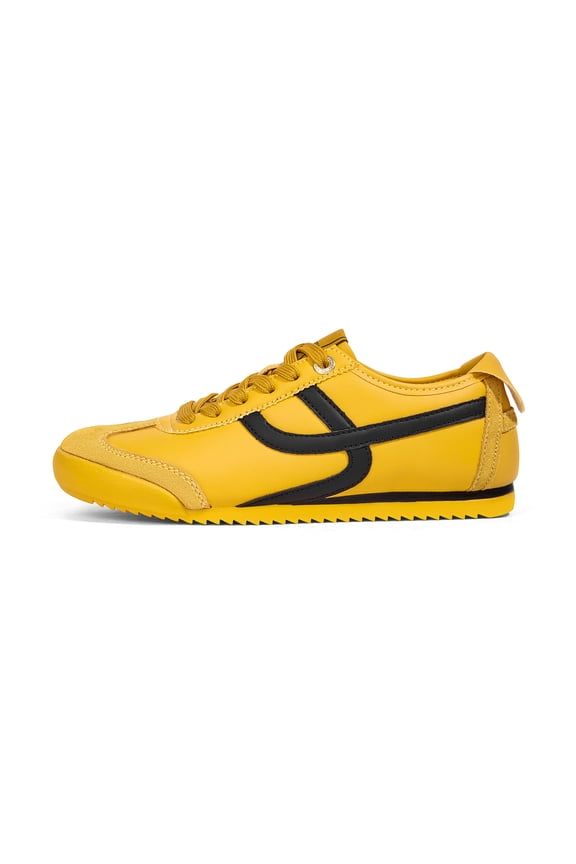 Retro Thin Sole Fashion Sneakers Casual Lightweight Walking Shoes,Yellow,Womens