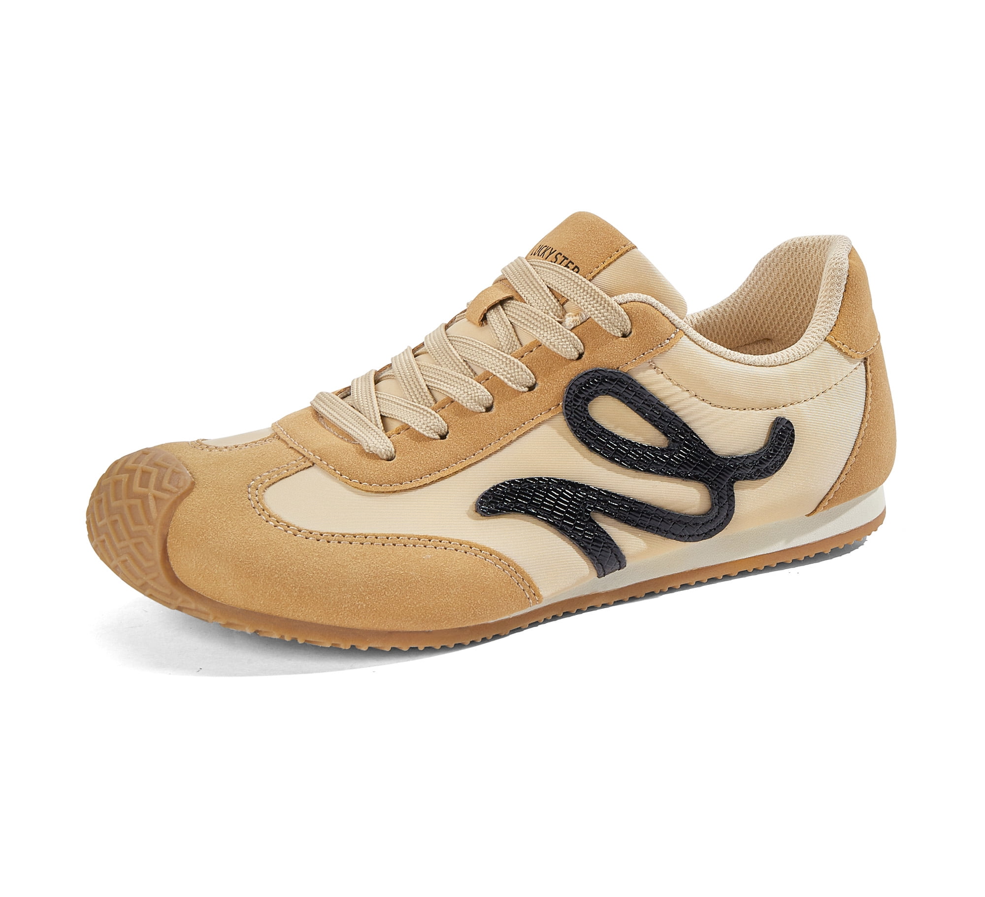 LUCKY STEP Womens Retro Thin Sole Sneakers Lightweight Wide Toe