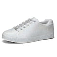 thumbnail image 1 of LUCKY STEP Rhinestone Fashion Glitter Sneakers Shiny Platform Shoes,Silver Rhinestone,Womens, 1 of 12