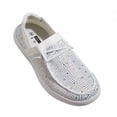 thumbnail image 1 of LUCKY STEP Rhinestone Loafers Shoes Comfort Slip On Mesh Knit Walking Shoes,White,Womens, 1 of 6