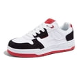 thumbnail image 1 of LUCKY STEP Stylish Comfort Low Top Sneakers Lace Up Casual Shoes,Black&White&Red,Womens, 1 of 11