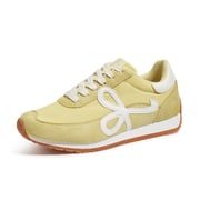 Stylish Retro Casual Comfortable Running Walking Shoes,Light Yellow&White,Womens