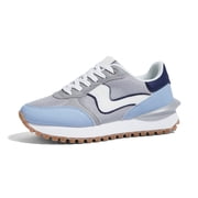 Stylish Retro Platform Sneakers Casual Walking Running Shoes,Blue/Grey,Womens