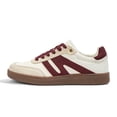 thumbnail image 1 of LUCKY STEP Womens Classic Retro Gum Sole Fashion Sneakers Anti Slip Casual Shoes,Beige&Red, 1 of 11