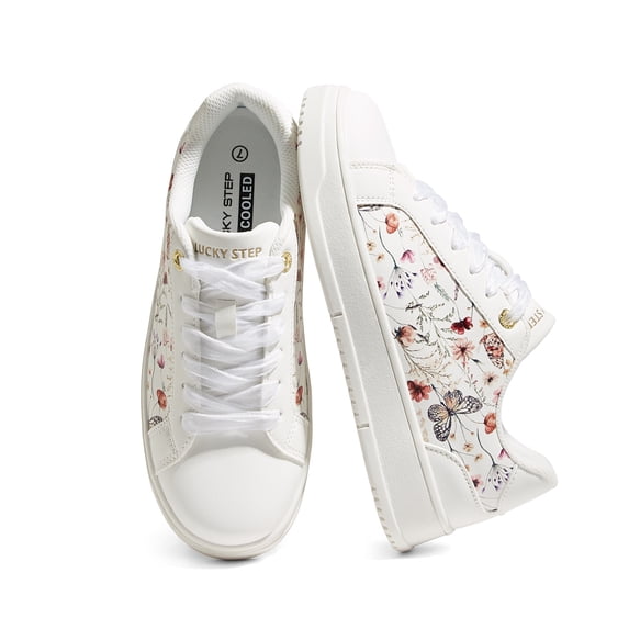 LUCKY STEP Womens Printed Fashion Sneakers Non Slip Comfortable Casual Shoes,Butterfly