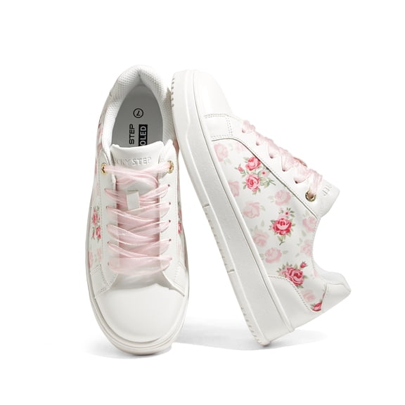 LUCKY STEP Womens Printed Fashion Sneakers Non Slip Comfortable Casual Shoes,P Pink