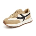 thumbnail image 1 of LUCKY STEP Womens Retro Platform Sneakers Classic Comfortable Casual Shoes,Beige&Black, 1 of 11