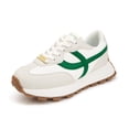thumbnail image 1 of LUCKY STEP Womens Retro Platform Sneakers Classic Comfortable Casual Shoes,Grey&Green, 1 of 11