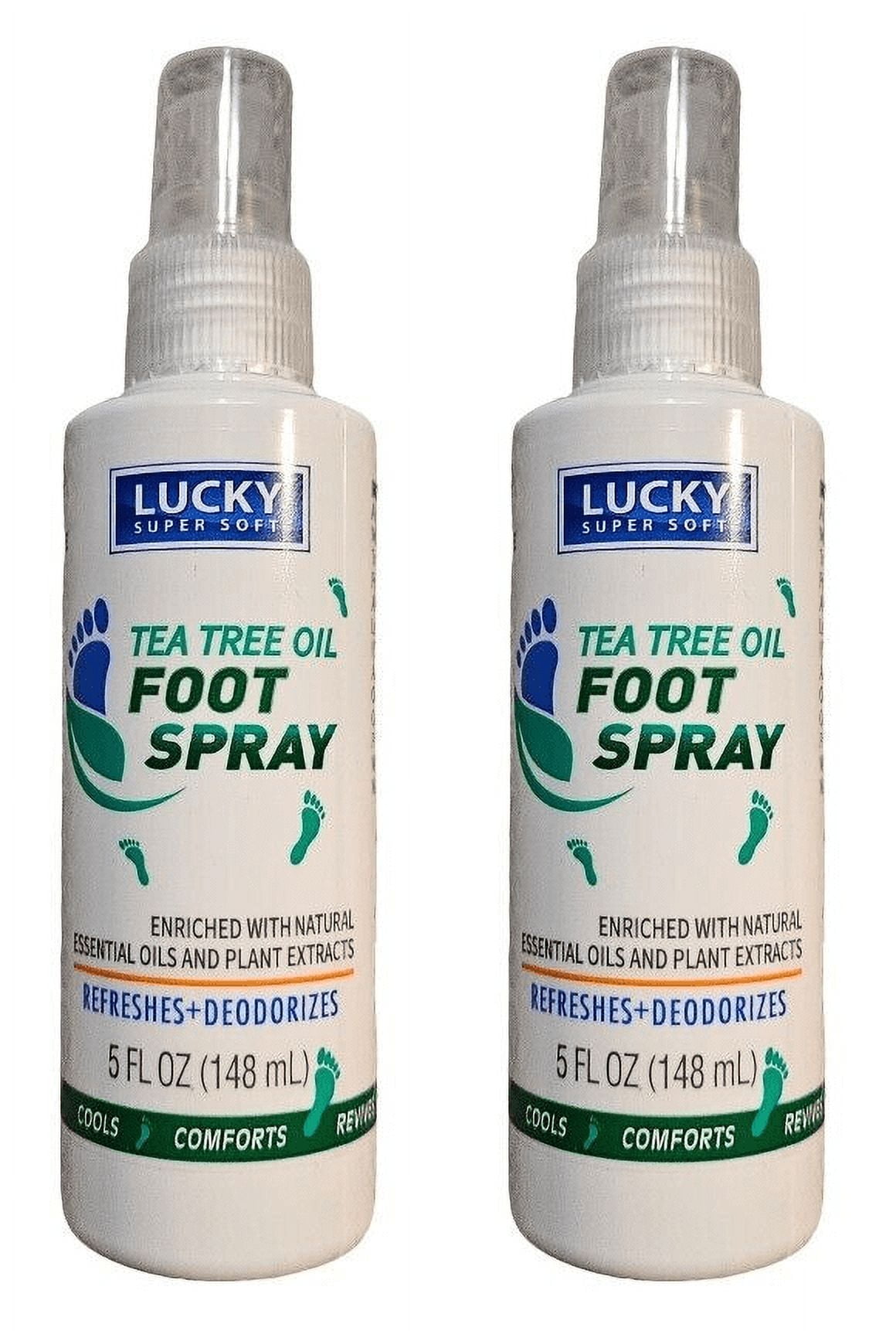 LUCKY Super Soft Tea Tree Oil Foot Spray, 5 oz (2 Pack)