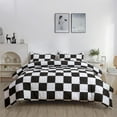 thumbnail image 1 of LUCKYBULL Full Comforter Set 3 Pieces Fluffy Bedding Set Black Plaid Down Alternative Comforter, Checkered Soft Textured Comforter with 2 Pillowcases All Seasons, Black and White, 1 of 6