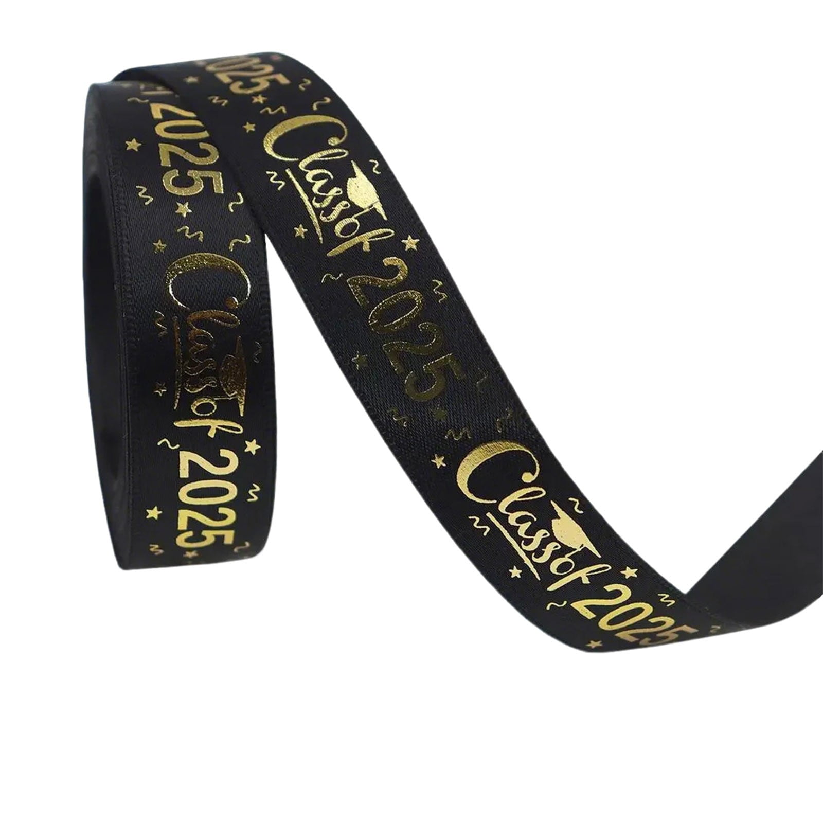 LUCKYDAYTT Graduation Ribbon Class of 2025 Elegant Black and Gold ...