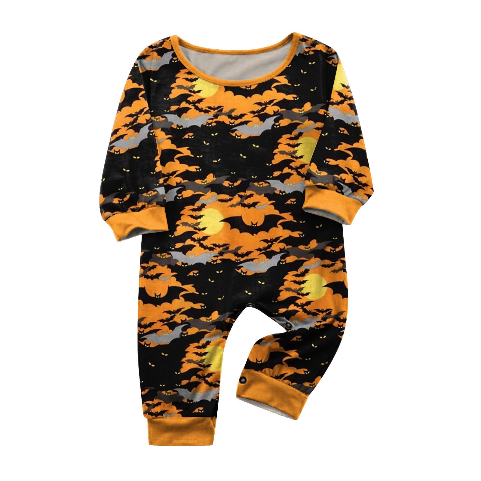 LUCKYW Matching Halloween Pajamas for Couples Crew Neck Long Sleeve