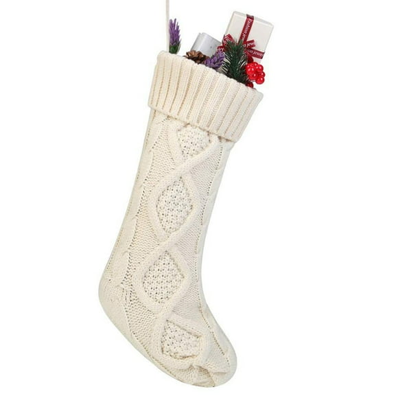 LUCKYXTT Christmas Holiday Knitted Stocking Hanging Crochet Stock Tree Ornament Decor
