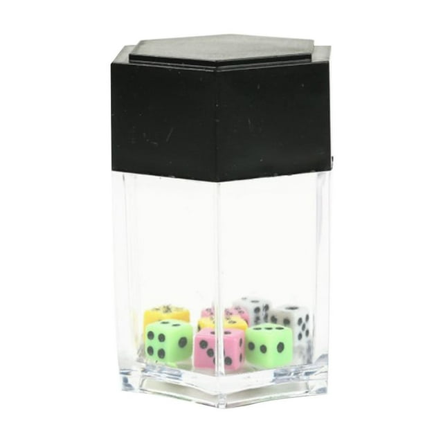 LUCKYXTT Premium Hexagonal Dice Set with Transparent Case and Black Lid Multi-Colored Dice for Board Games, Casino Nights, and Collectors