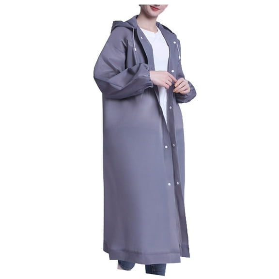 LUCKYXTT Waterproof Long Raincoat with Hood for Women, Lightweight and Breathable, Perfect for Outdoor Activities and Travel