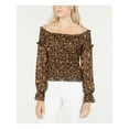 thumbnail image 1 of LUCY PARIS $59 Womens New Black Floral Off Shoulder Long Sleeve Casual Top L B+B, 1 of 3