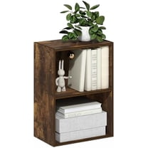 LUDER Book Shelf, 2-Tier Modern Bookshelf, Open Shelves Bookcase 9 x 16 x 21, for Living Room, Bedroom, Home Office, Amber Pine