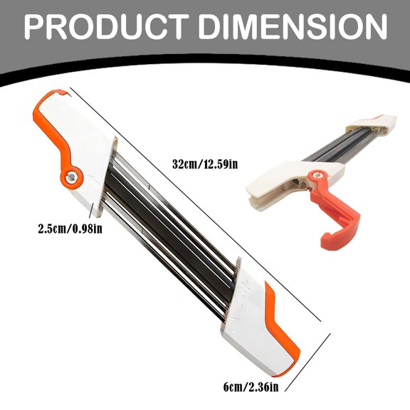 LUDJSKZ 2026 New Arrivals Chainsaw Chain Sharpener 2 in 1 Easy File Sharpening Grinder Tools .325" 4.8mm, File and Depth Gauge File in One Ergonomic Tool (White&Orange)