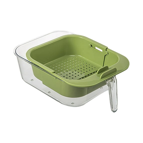 LUDJSKZ Clearance Preservation Container Double Layer Lazy Plate Telescopic with Handle and Phone Holder Grade Drain Strainer Washing Basket Double Layered Strainer Kitchen Colanders Bowl