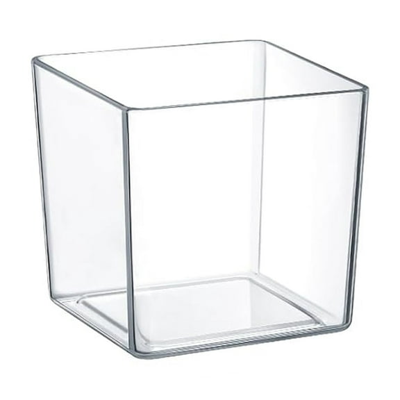 LUDJSKZ Hot Sale Plastic Vases Kitchen Gadgets Plastic Vases for Flowers 1 Pieces 15" X 15" Clear Square Acrylic Vases for Centerpieces Cube Plastic Flower Vase for Wedding Centerpieces