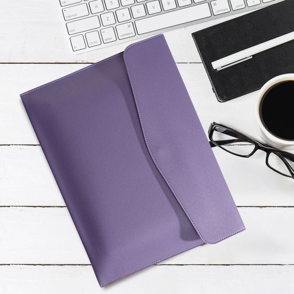 LUDJSKZ Hot Sale Pu Leather A4 Document File Holder Folder Brown for Letter Size Waterproof Portfolio Filing Envelope or agnizer Pocket Storage Case with Snap Closure