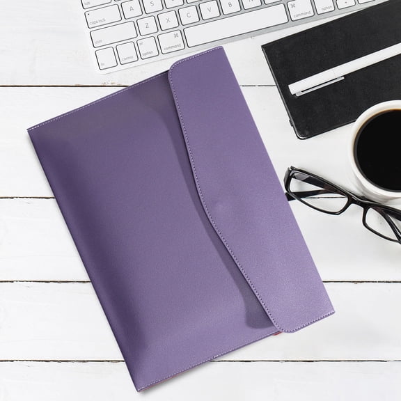 LUDJSKZ Hot Sale Pu Leather A4 File Folder Document Holder Waterproof Portfolio Envelope Folder Case with Snap Closure Brownfor Receipt Contract Stationery Tablet