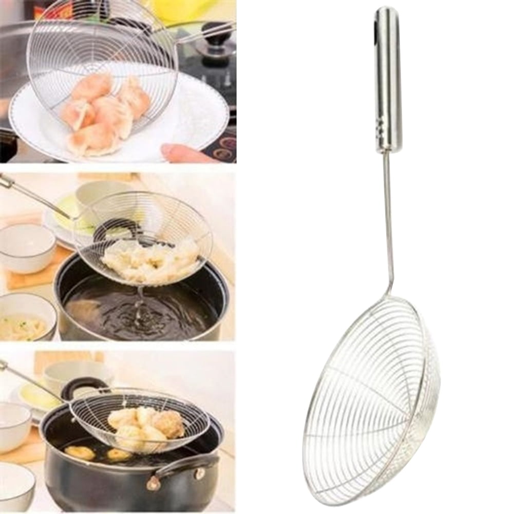 Ludlz Stainless Steel Spider Strainer Skimmer Ladle, Long Handle ...